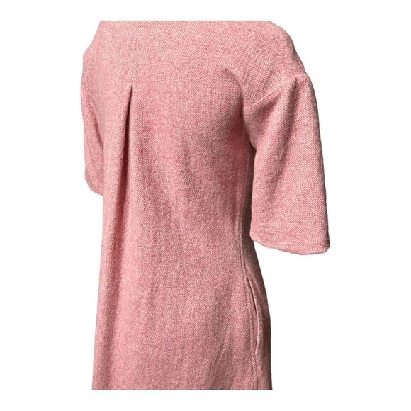 Elizabeth Lau Vintage Red Wool Mini Dress Dorset Buttons Short Sleeves Womens 8 - Picture 4 of 5